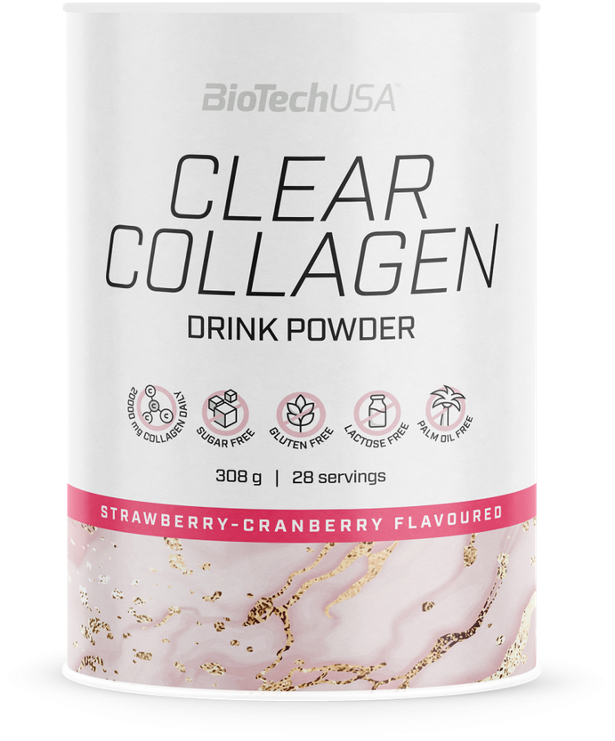 Biotech Clear Collagen 308 g. (Strawberry-Cranberry skonis)