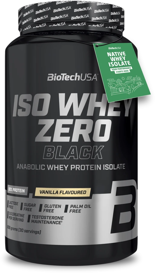Biotech Iso Whey Zero Juodas 908 g. (Vanilla skonis )