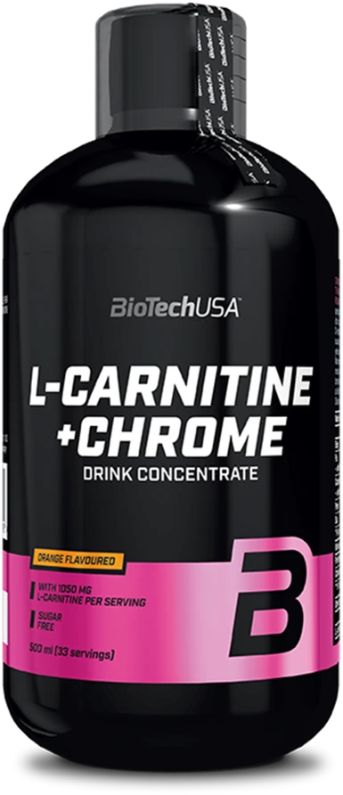 Biotech Liquid L-Carnitine + Chrome 500 ml. (Oranžinis skonis)