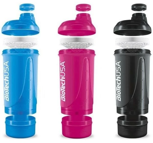 Gertuvė Biotech Wave+ Compact Shaker - 500 ml (+150 ml) plaktuvė (Mėlyna spalva )