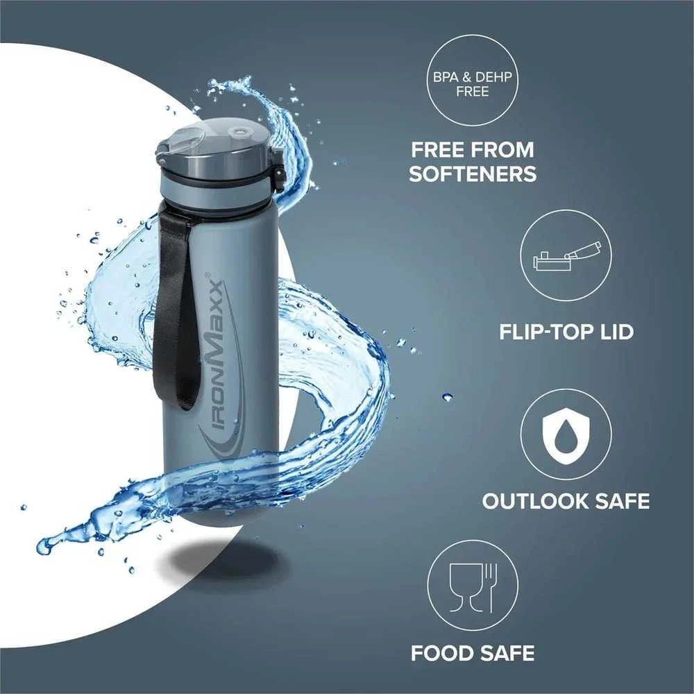Gertuvė IronMaxx Sport Vanduo Bottle 1000 ml. (Deep Juodas spalva)