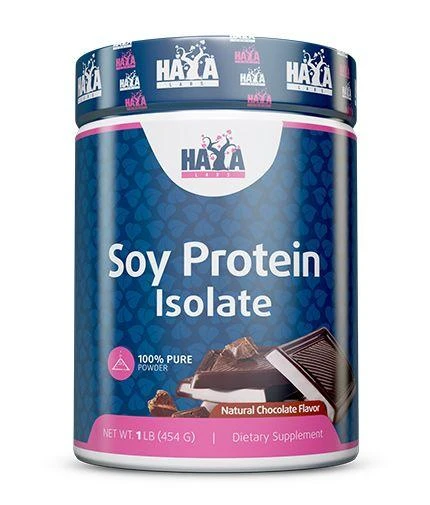 Haya Labs 100% Soy Protein Isolate (sojos baltymų izoliatas) 454 g. (Šokoladų Skonis)