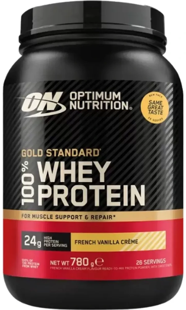 Optimum Nutritions Optimum Nutrition 100% Gold Standard Whey Protein 770g. (Vanilla Ice Kreminis skonis )
