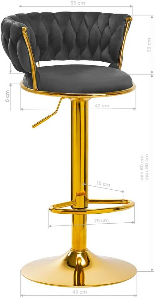 Activeshop Baro kėdė 4RICO ROMAN VELVET Pilkas
