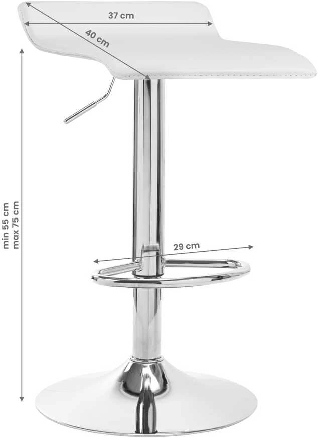 Activeshop Baro kėdė WAVY ECO LEATHER CHROME Baltas