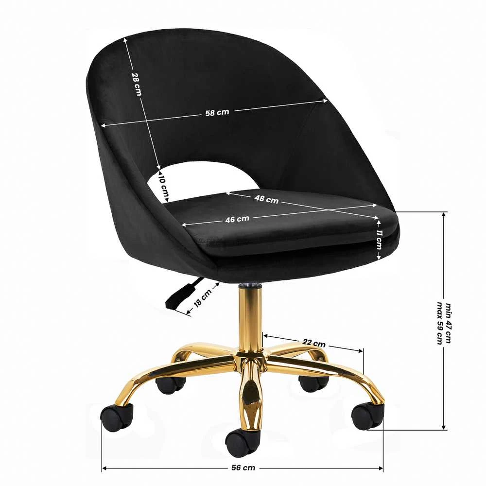 Fotelis Activeshop Biuro kėdė su ratukais 4Rico QS-MF18G Velvet Juodas