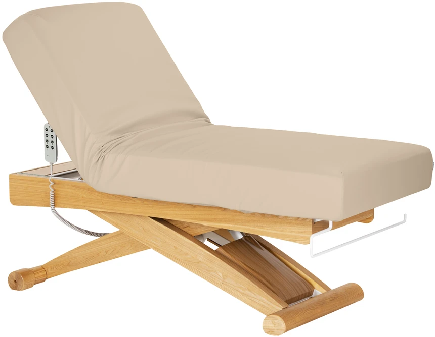 Activeshop Elektrinis SPA procedūrų gultas Sillon Siesta, smėlio su šviesios medienos pagrindu