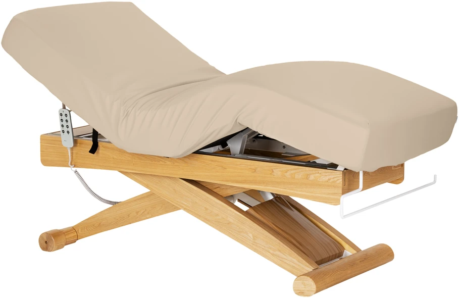 Activeshop Elektrinis SPA procedūrų gultas Sillon Siesta, smėlio su šviesios medienos pagrindu