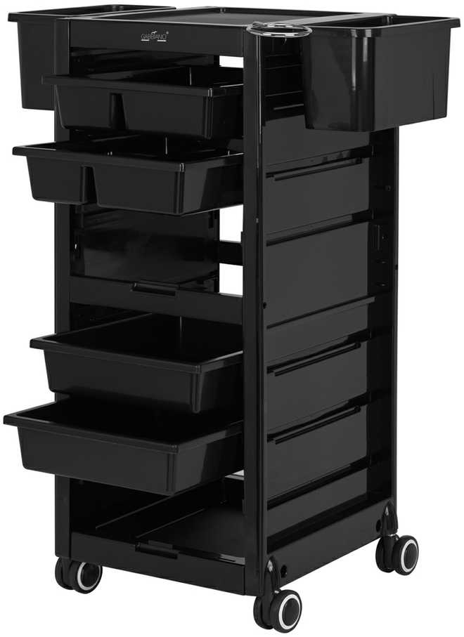 Activeshop Kirpėjo vežimėlis GABBIANO HAIRDRESSER HELPER 68A Juodas