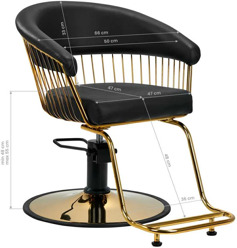 Activeshop Kirpyklos kėdė GABBIANO HAIRDRESSING CHAIR LILLE GOLD Juodas