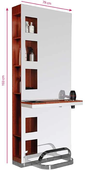 Gabbiano B058 Cherry konsolė su lentynomis ir matmenimis