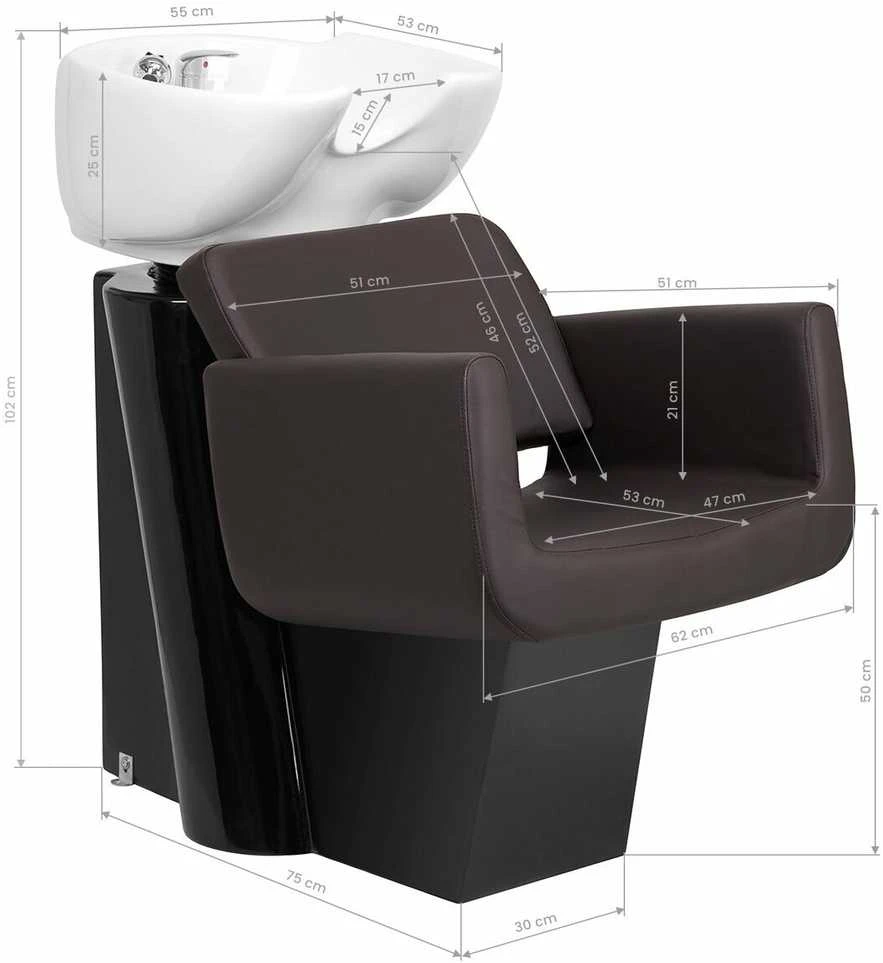 Activeshop Kirpyklos plautuvė GABBIANO PROFESSIONAL HAIRWASHER HELSINKI NORDIC BROWN