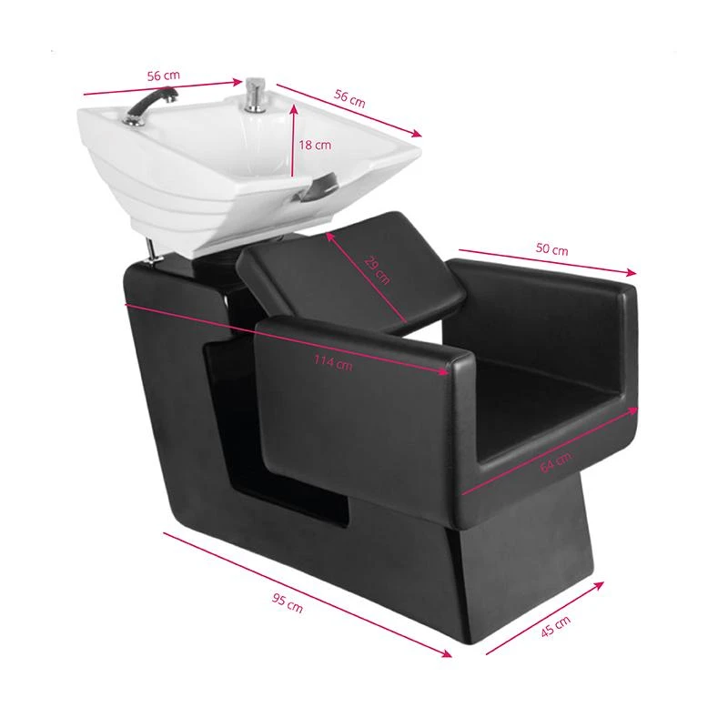 Activeshop Kirpyklos plautuvė GABBIANO PROFESSIONAL HAIRWASHER TURINO PLATO Juodas