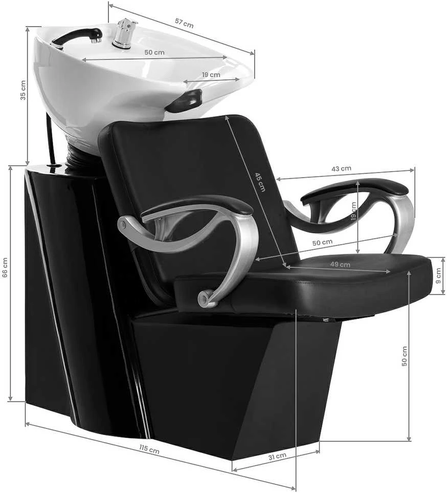 Activeshop Kirpyklos plautuvė Hair System ZA31 Juodas