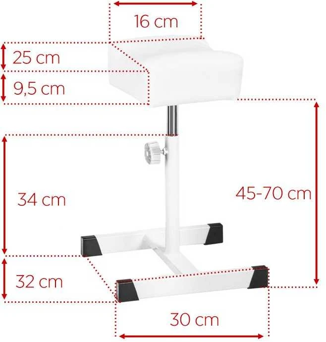 Activeshop Kojų atrama pedikiūrui PEDICURE FOOTREST Baltas