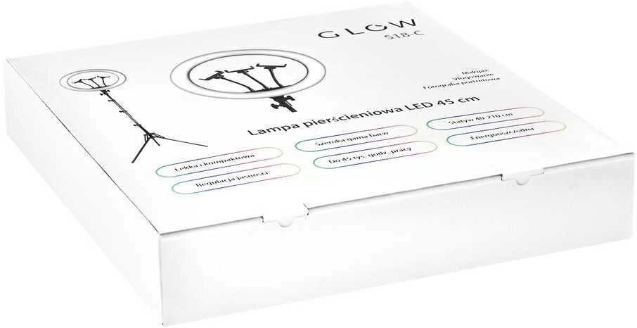 Activeshop Kosmetologinė LED lempa makiažui su stovu GLOW RING LIGHT 18" 45W