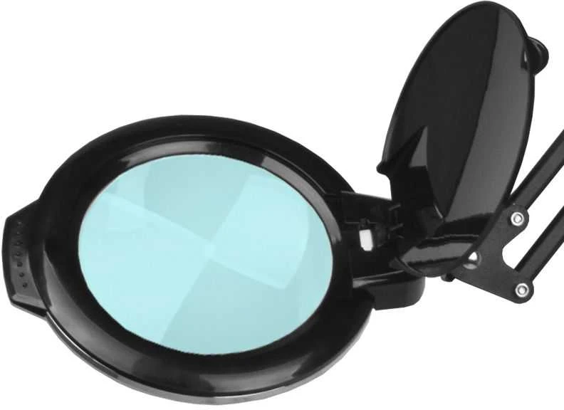 Activeshop Kosmetologinė LED lempa su lupa GLOW 5D/6 8W (juodos spalvos, tvirtinama prie stalo)