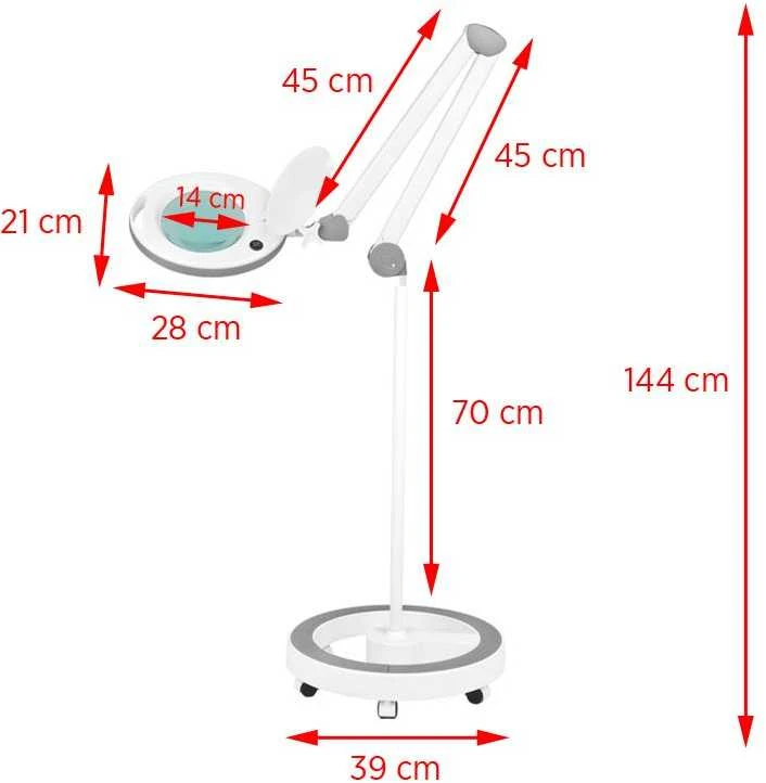 Activeshop Kosmetologinė LED lempa su lupa ir stovu ELEGANTE 60LED 5D 8W