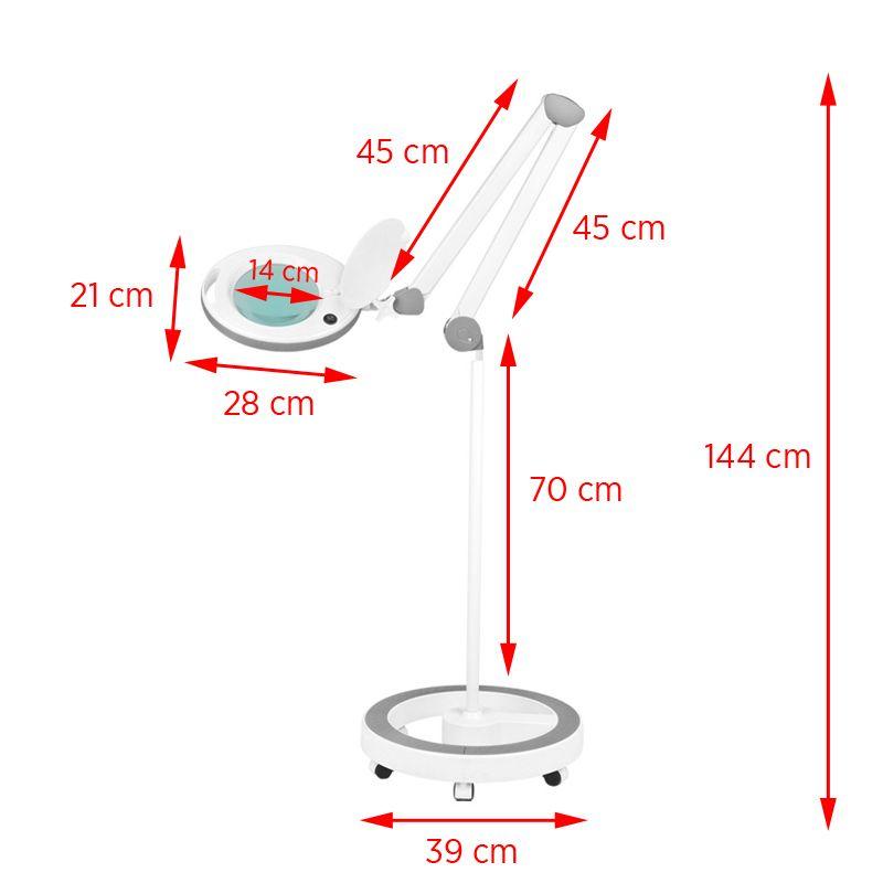 Activeshop Kosmetologinė LED lempa su lupa ir stovu ELEGANTE 60LED 5D 8W
