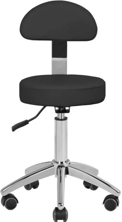 Activeshop Kosmetologinė meistro kėdutė STOOL BEAUTY BACKREST ROUND Juodas