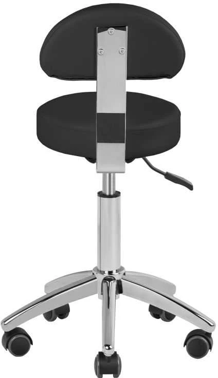 Activeshop Kosmetologinė meistro kėdutė STOOL BEAUTY BACKREST ROUND Juodas