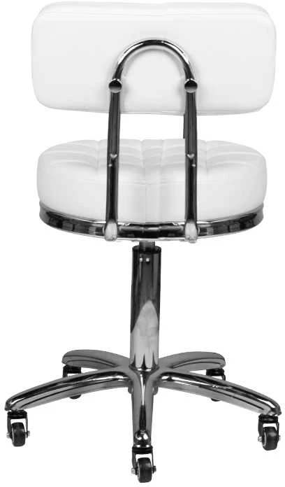 Activeshop Kosmetologinė meistro kėdutė STOOL BEAUTY BACKREST AM-877 Baltas