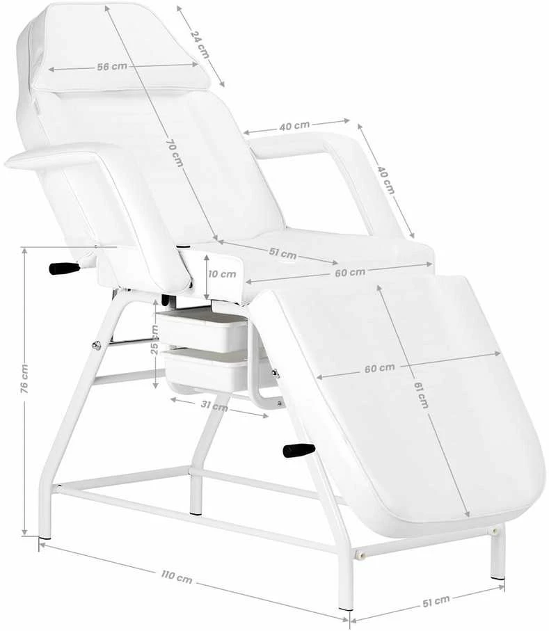Activeshop Kosmetologinis krėslas 557A Baltas