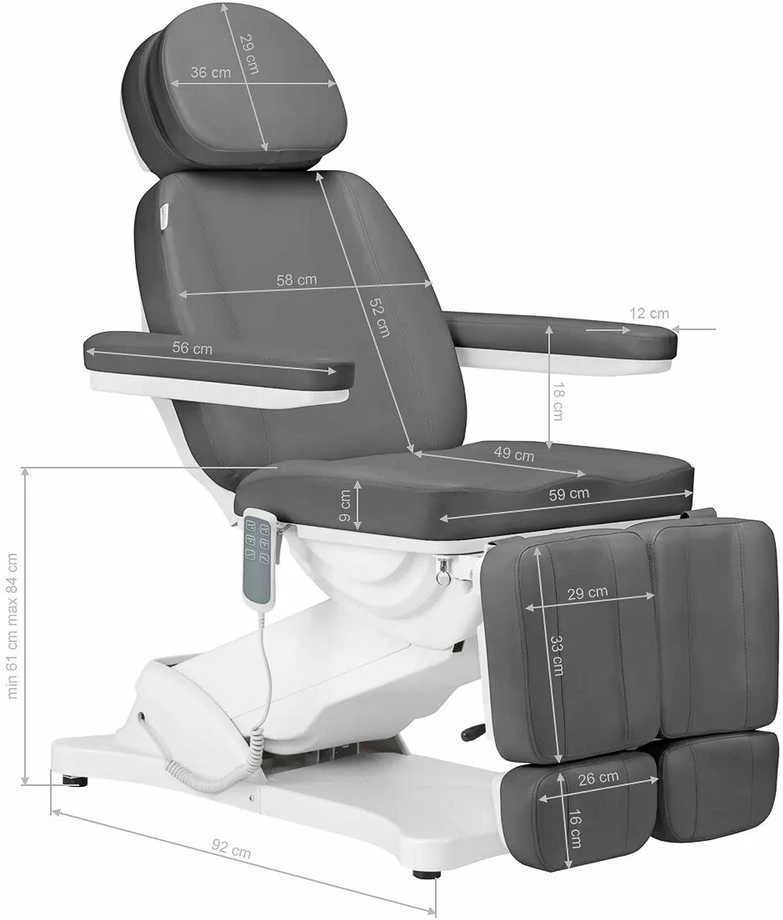 Activeshop Kosmetologinis krėslas SILLON CLASSIC 3 MOTOR ELECTRIC PEDI Pilkas