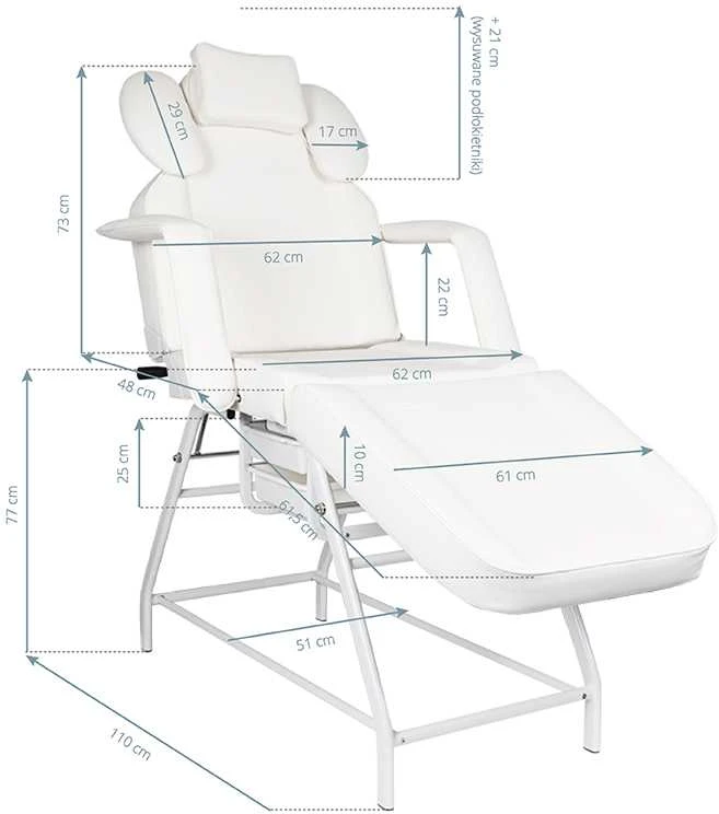Activeshop Kosmetologinis krėslas VISAGE Baltas