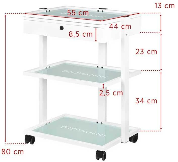 Activeshop Kosmetologinis vežimėlis 1040A GIOVANNI