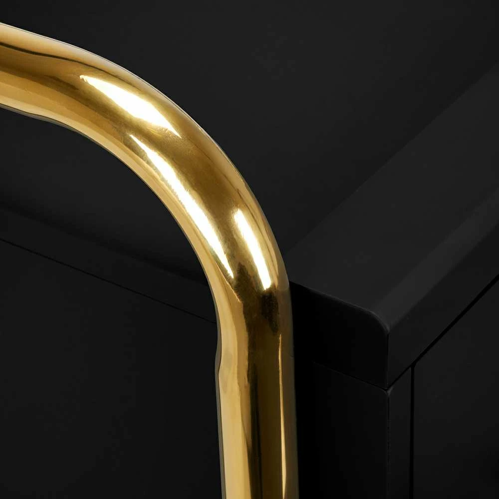 Activeshop Kosmetologinis vežimėlis GABBIANO HAIRDRESSER HELPER SOLO MODEL GOLD Juodas