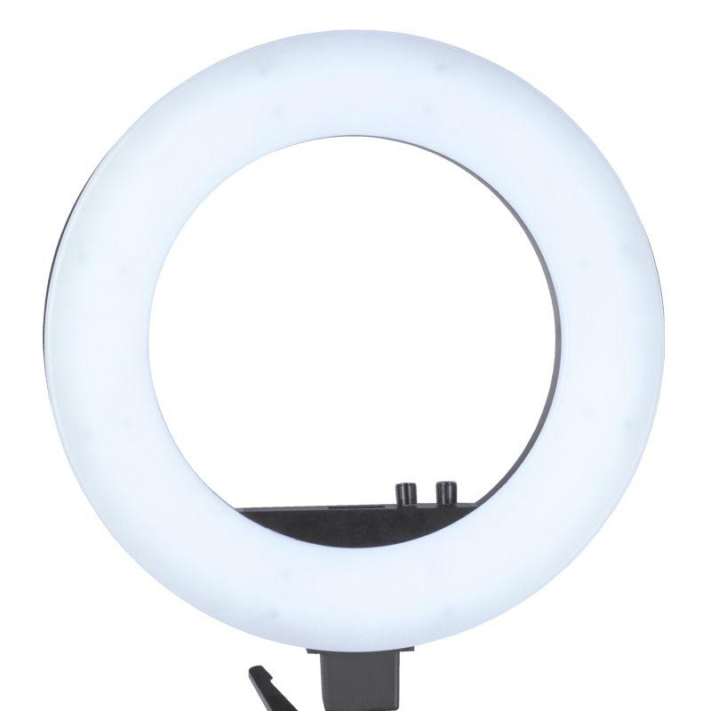 LED lempa makiažui su stovu RING LIGHT 18" 48W Juoda