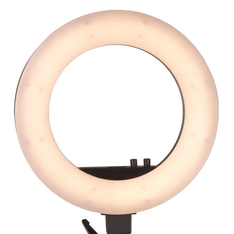 LED lempa makiažui su stovu RING LIGHT 18" 48W Juoda