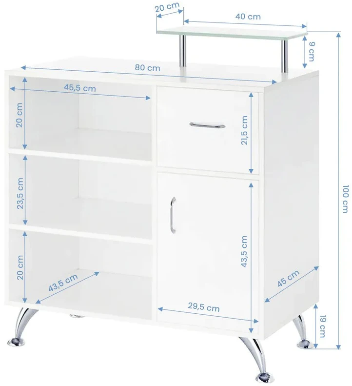 Activeshop Profesionali recepcija-priimamasis Gabbiano Q-0833, balta