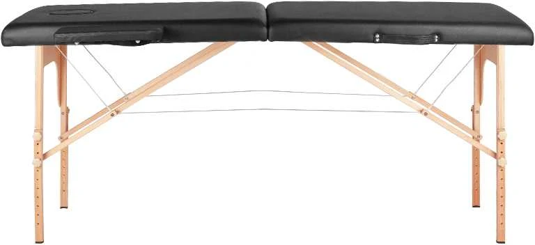 Activeshop Sulankstomas masažo stalas Wood Comfort, juodas