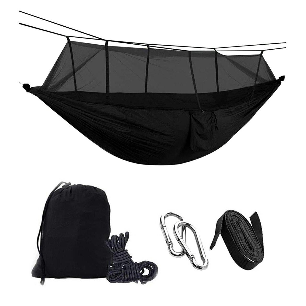Aptel Hamakas su tinkleliu nuo vabzdžių ACTIVE SUMMER Juodas 260x140cm 200kg