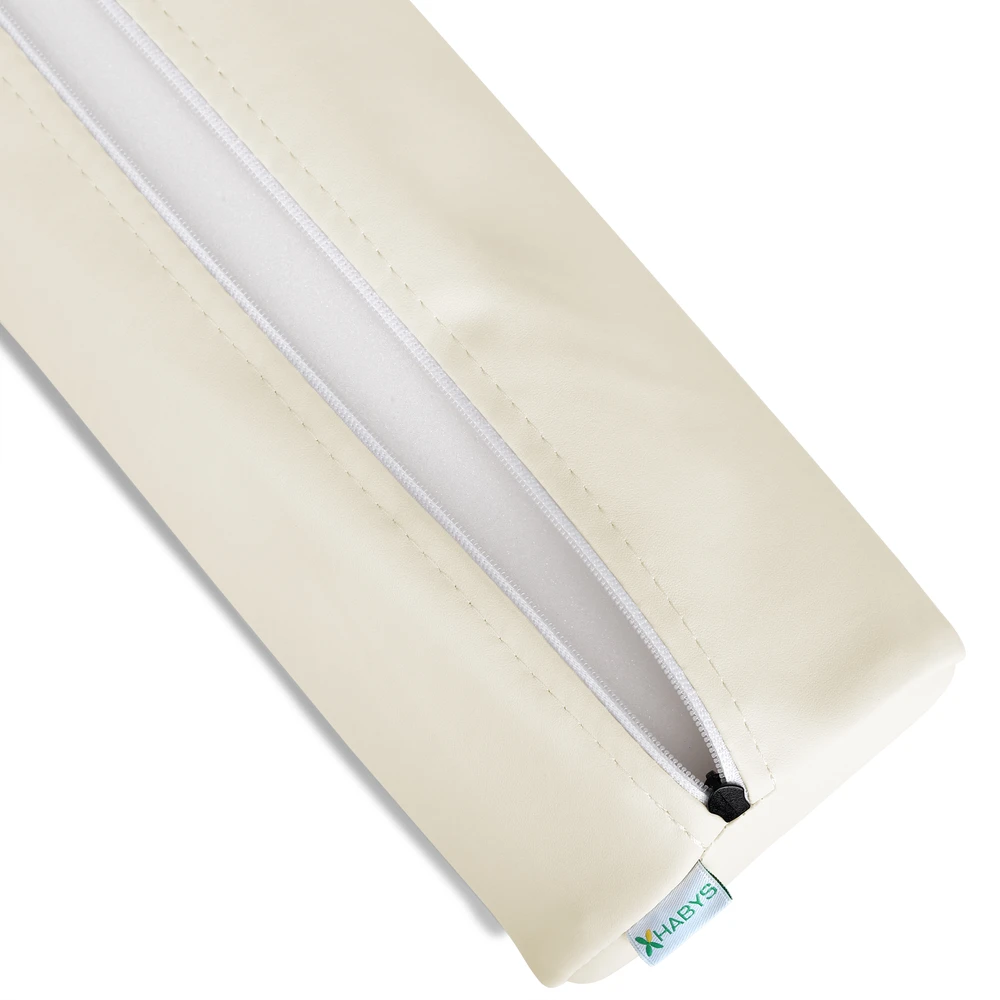 Apvali masažo pagalvėlė Habys Satin Comfort 15×60 cm, dramblio kaulo spalvos