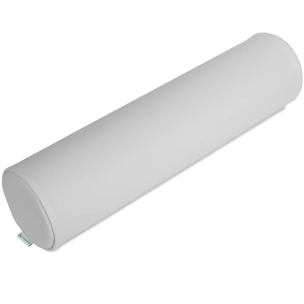Apvali masažo pagalvėlė Habys Satin Comfort 15×60 cm, šviesiai pilka