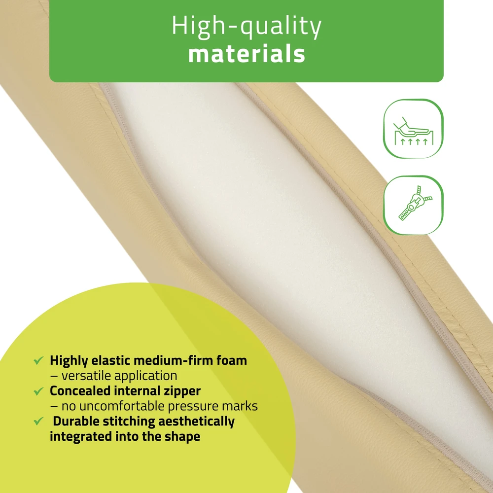 Aveno Life Apvali masažo pagalvė Comfy Base 12×60 cm, smėlio spalvos