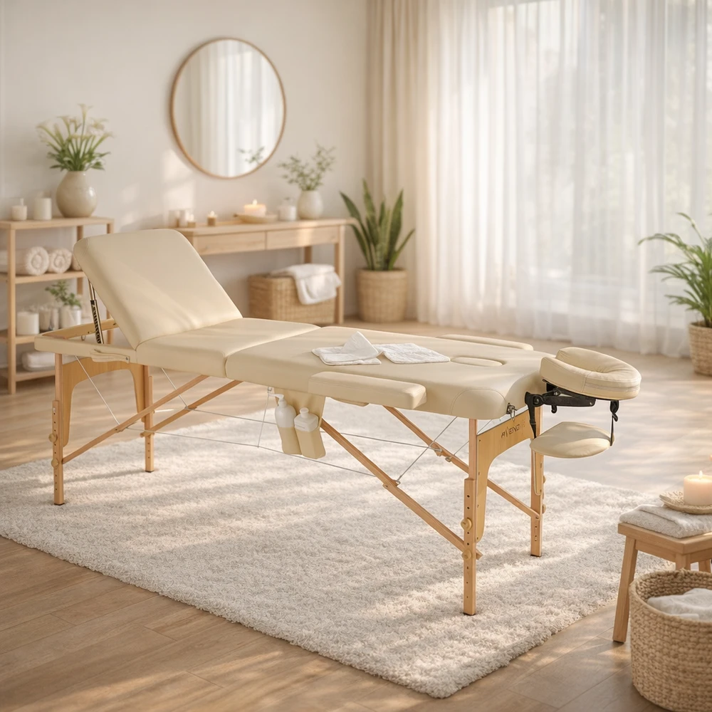 Aveno Life Sulankstomas masažo stalas Bianca Comfy Base K533 rusvai gelsvas