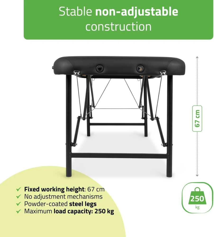 Aveno Life Sulankstomas masažo stalas Rico 60 cm Comfy Base juodas