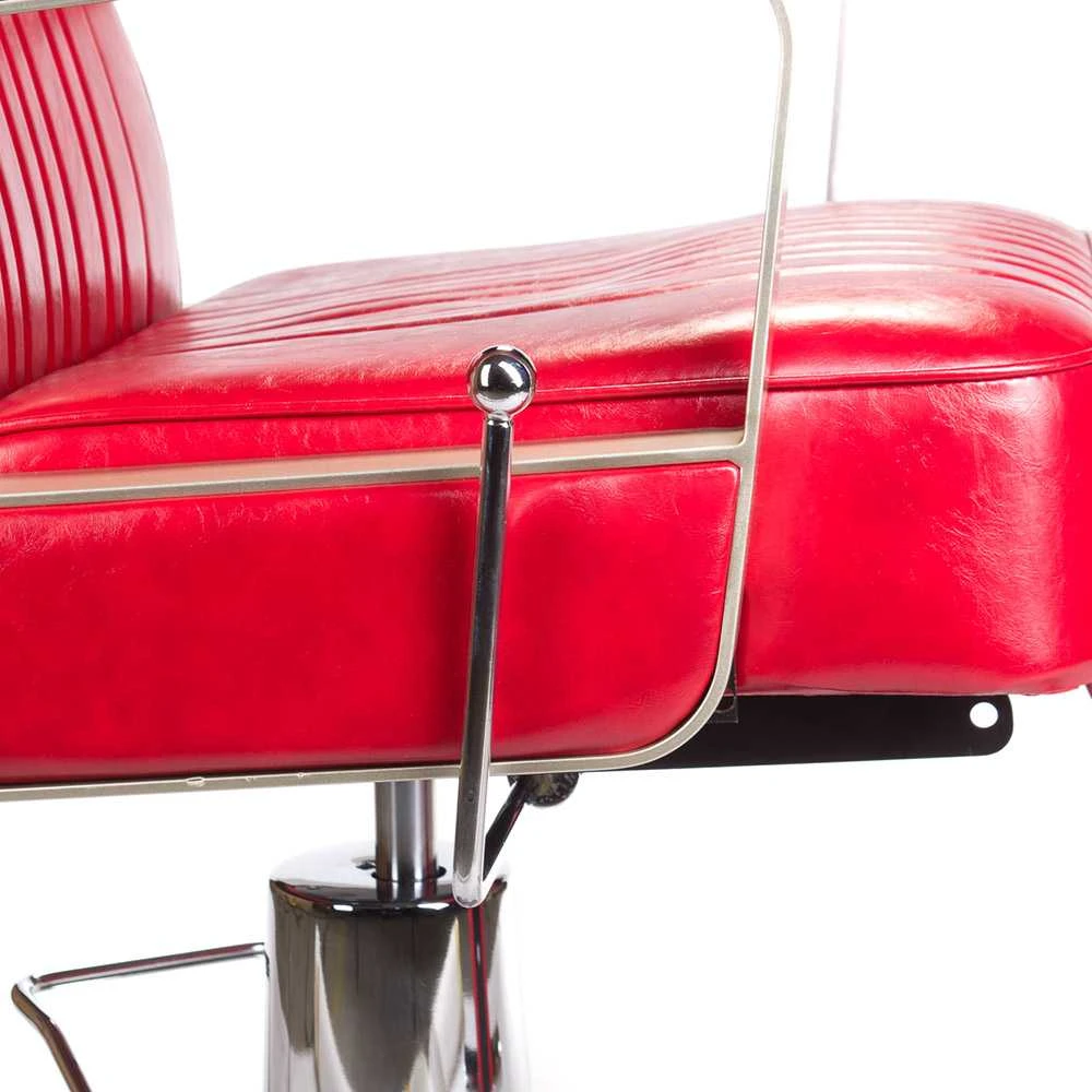 Beauty System Kirpyklos kėdė PROFESSIONAL BARBER CHAIR HOMER Raudonas