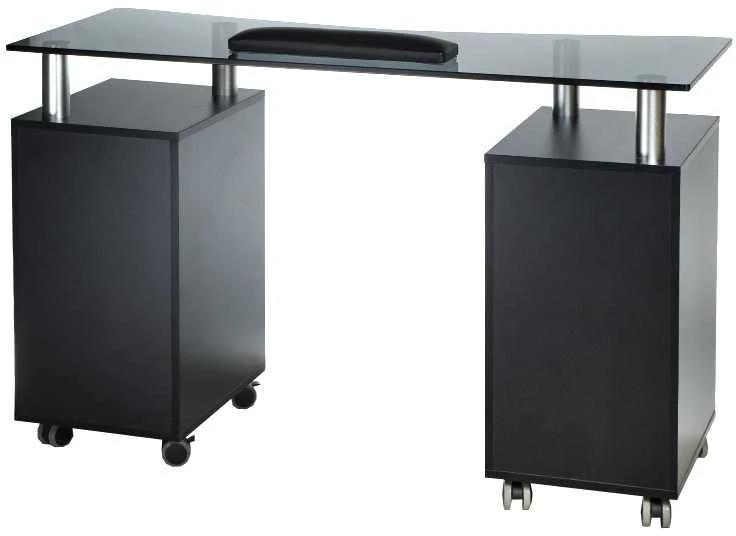 Beauty System Kosmetologinis stalas MANICURE DESK ESTHETIC GLASS Juodas