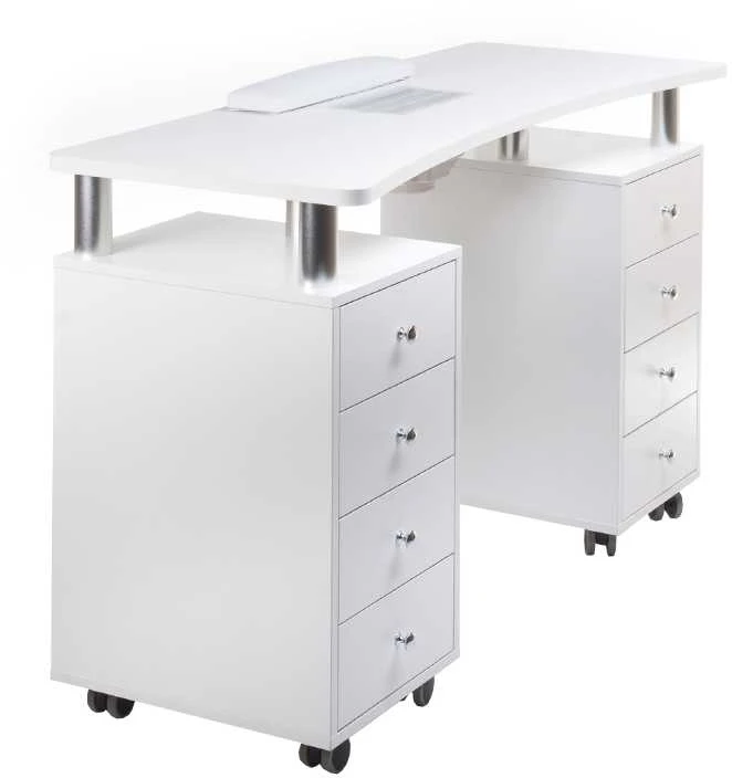 Beauty System Manikiūro stalas su dulkių surinkėju MANICURE DESK PRACTIC Baltas