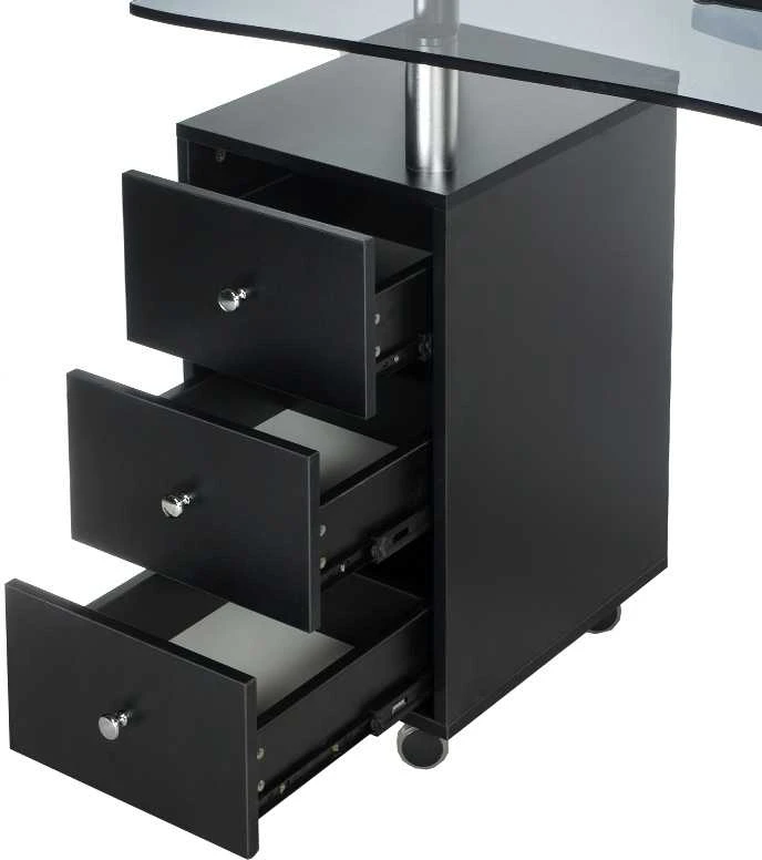 Beauty System Kosmetologinis stalas MANICURE DESK ESTHETIC GLASS Juodas