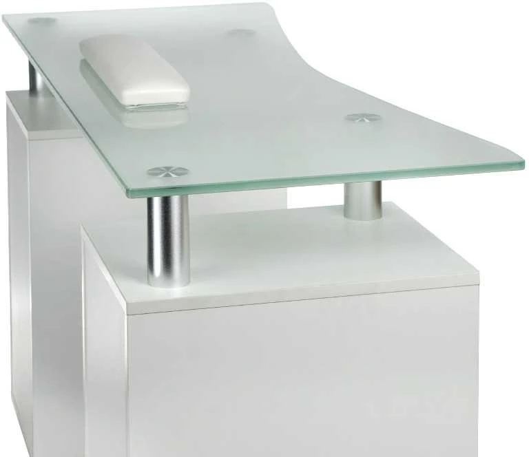 Beauty System Kosmetologinis stalas MANICURE DESK ESTHETIC GLASS Baltas