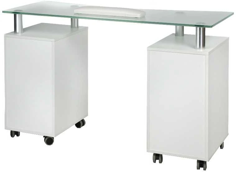 Beauty System Kosmetologinis stalas MANICURE DESK ESTHETIC GLASS Baltas