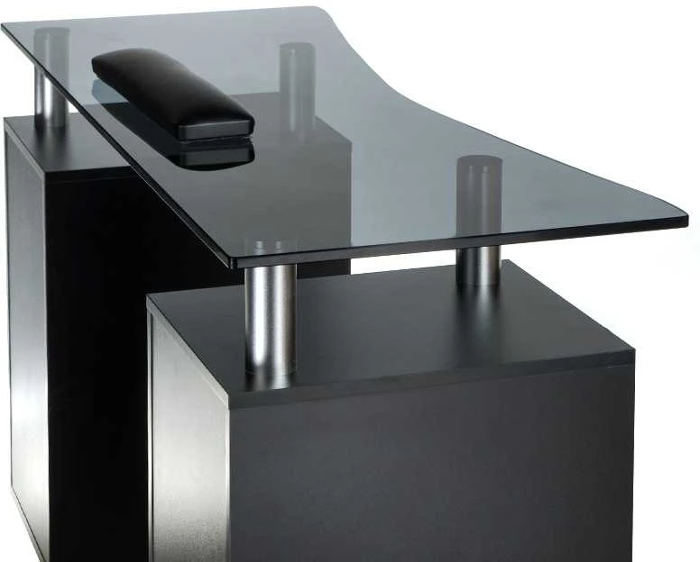 Beauty System Kosmetologinis stalas MANICURE DESK ESTHETIC GLASS Juodas