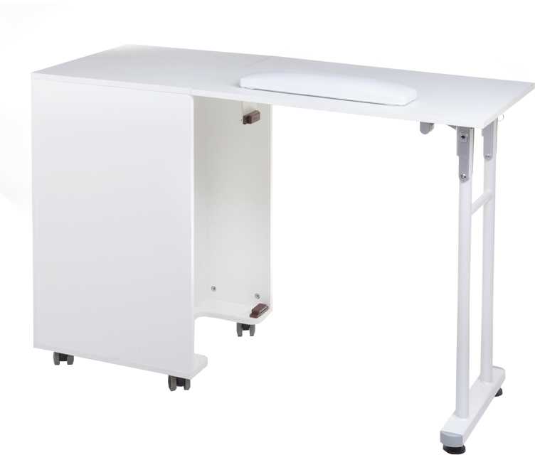 Beauty System Sulankstomas kosmetologinis stalas FOLDING MANICURE DESK 2IN1 Baltas