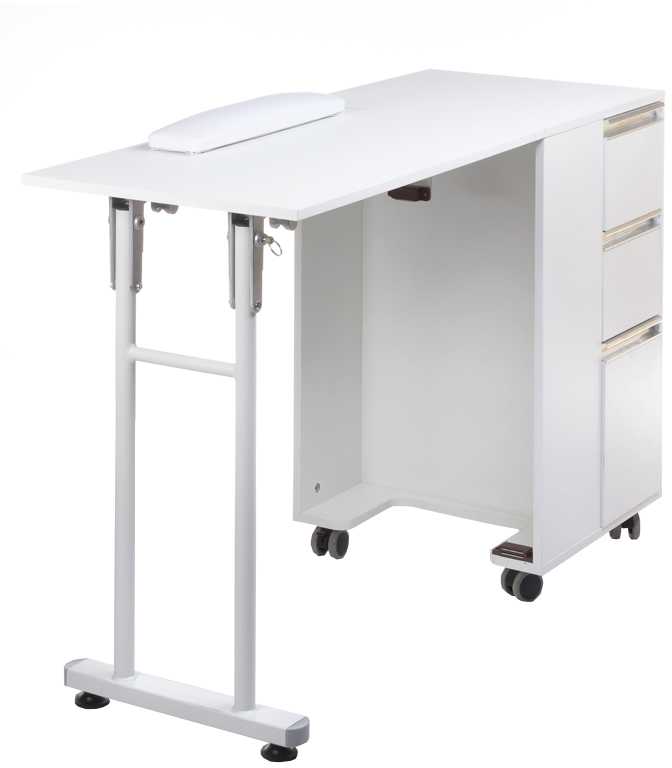 Beauty System Sulankstomas kosmetologinis stalas FOLDING MANICURE DESK 2IN1 Baltas